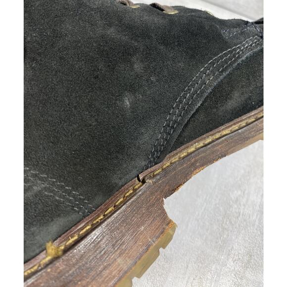 Allen Edmonds Boots Mens Size 10 D Black Suede Cap Toe Lace Up Work Rugged 1922 - Picture 9 of 11